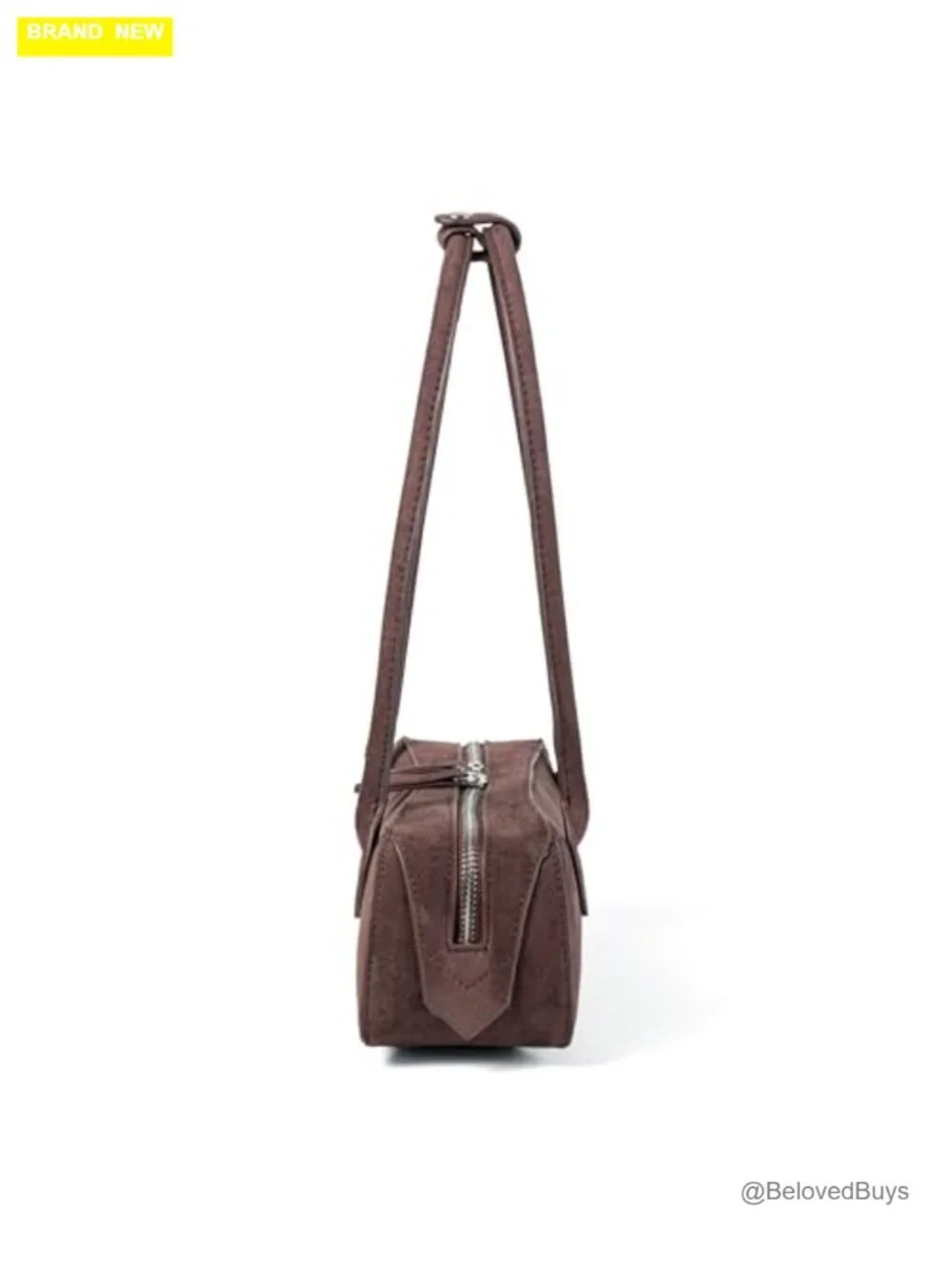 Vintage Small Hobo Satchel Purse Faux Suede Shoulder Bag